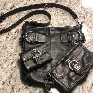 Coach set crossbody, wallet and wristlet